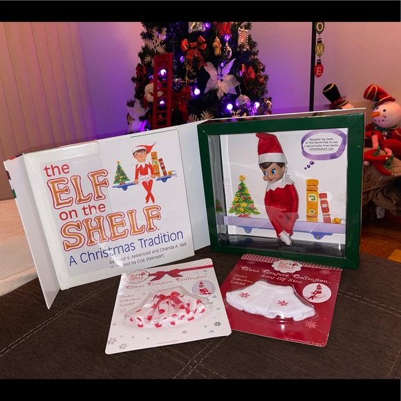 ELF Other - NEW Elf on the Shelf in box Book Doll Blue Eyed Girl with 2 skirts
